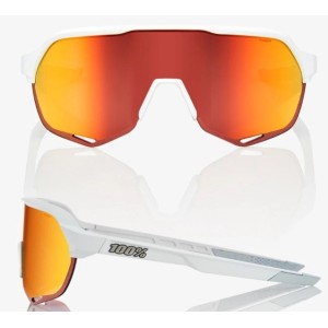 Occhiali 100% S2 Soft Tact Off White - HiPER Red Mirror Lens 100%