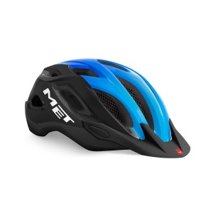 Casco Met Crossover - Nero/Ciano Lucido Met