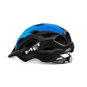 Casco Met Crossover - Nero/Ciano Lucido Met