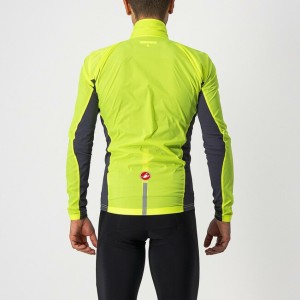 Mantellina Castelli Squadra Stretch Jacket - Yellow Fluo/Dark Gray Castelli