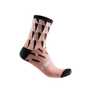 Socks Castelli Woman Pendio 12 - Blush/Black Ivory