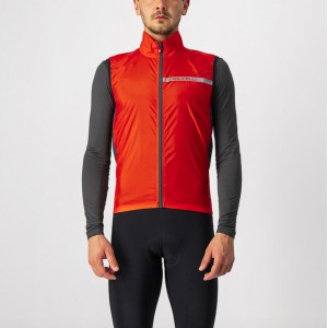 Gilet Antivento Castelli Squadra St. Vest - Fiery Red Coral/Dark Gray Castelli