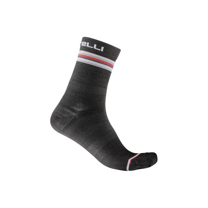 Calze Castelli Donna Go 15 - Dark Gray/White/Red Castelli