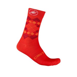Socks Castelli Rombo 18 - Fiery Red/Bordeaux/Orange