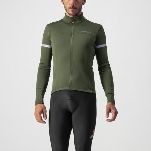Knife Castelli Long sleeves Fund 2 Fz - Military Green/Silver Reflex