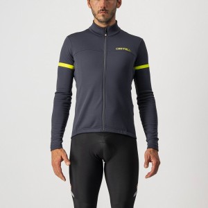 Maglia Castelli Maniche Lunghe Fondo 2 Fz - Dark Gray/Yellow Fluo Reflex Castelli