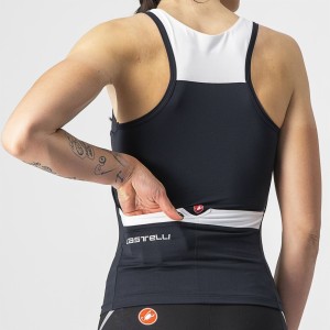 Canotta Castelli Donna Solaris Top - Light Black/White Castelli