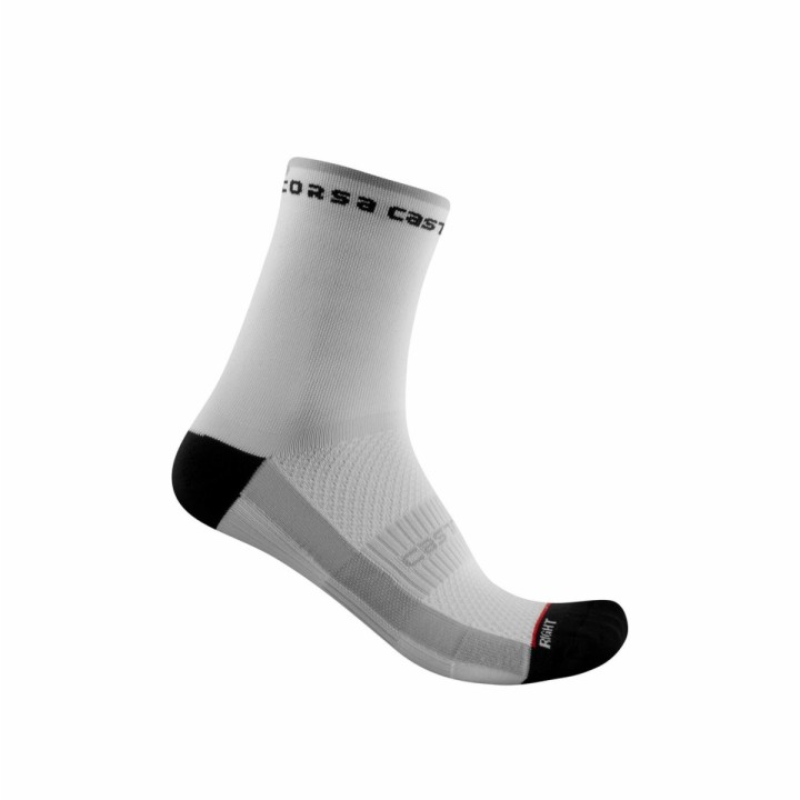 Calze Castelli Donna Rosso Corsa 11 - White/Black Castelli