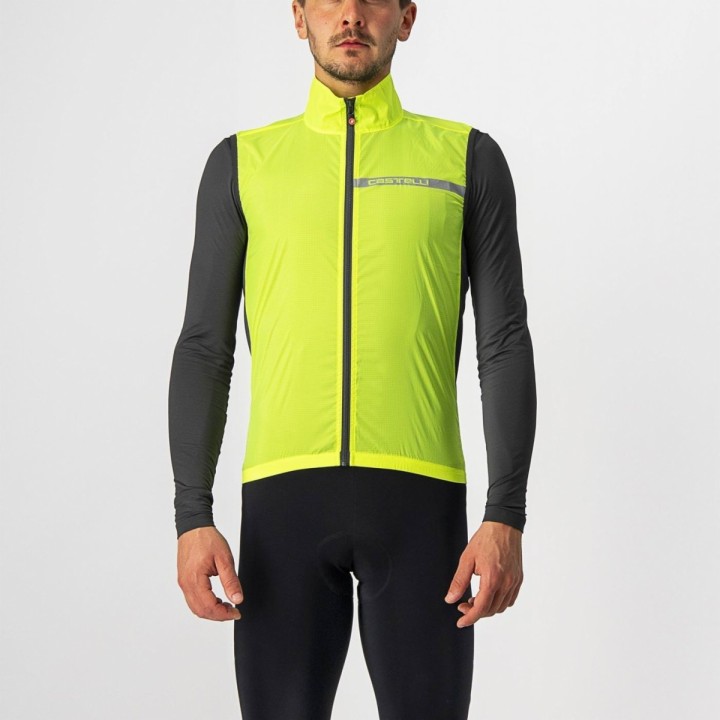 Gilet Antivento Castelli Squadra St. Vest - Yellow Fluo/Dark Gray Castelli
