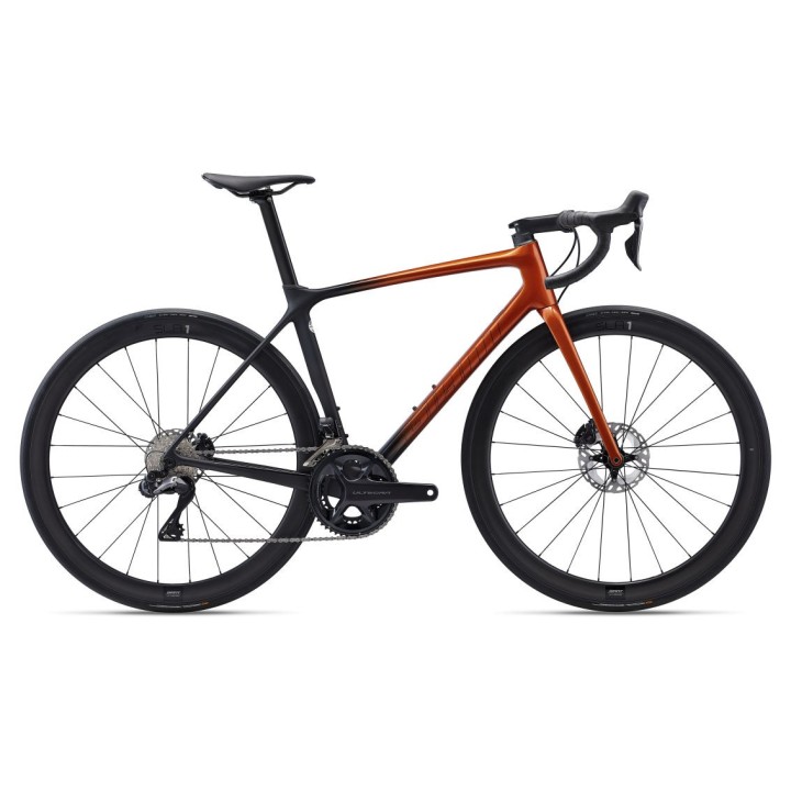 Bicicletta Giant TCR Advanced Pro Disc 0 Ultegra DI2 - Gloss Amber Glow / Matte Carbon 2022 Giant