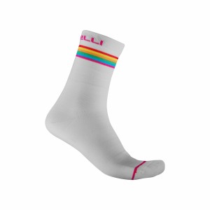 Calze Castelli Donna Go 15 - White/Fucsia Castelli