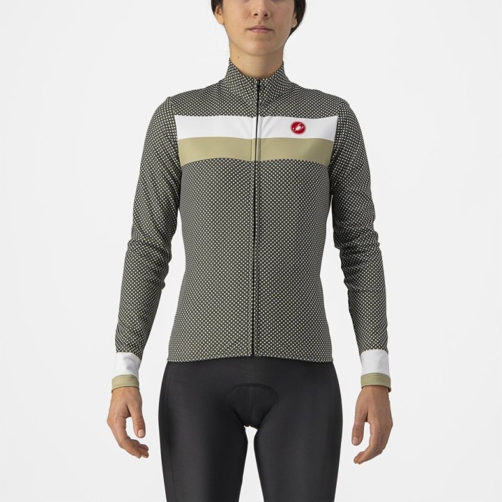 Maglia M/L Castelli Donna Volare LS Jersey - Military Green/White Green Tea Castelli