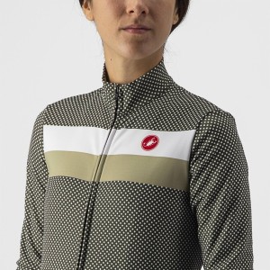 Maglia M/L Castelli Donna Volare LS Jersey - Military Green/White Green Tea Castelli