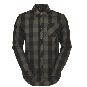 Camicia da uomo Scott Trail Flow Check maniche lunghe - Fir Green/Black