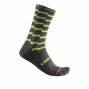 Socks Castelli Unlimited 18 - Dark Gray/Electric Lime