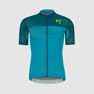 Maglietta Karpos Green Fire Jersey - Blue/Azure/Yellow Fluo
