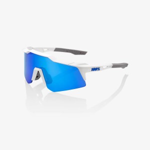 Occhiali 100% SPEEDCRAFT XS - Matte White/Blue Mirror 100%