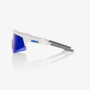 Occhiali 100% SPEEDCRAFT XS - Matte White/Blue Mirror 100%