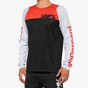 Maglia Maniche Lunghe 100% R-Core - Black/Red