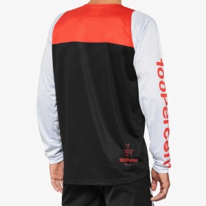 Maglia Maniche Lunghe 100% R-Core - Black/Red 100%