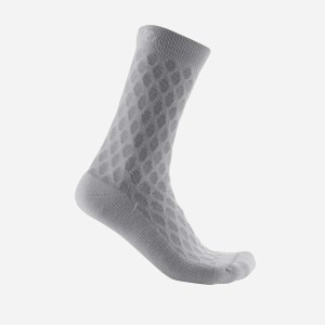 Socks Castelli Challenge 13 - Silver Gray/White
