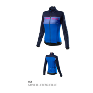 Maglia M/L Castelli donna Como Jacket - Savile blue/Rescue blue Castelli