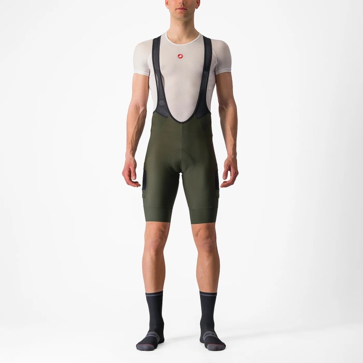 Salopette corta Castelli Unlimited Cargo bibshort - Deep green Castelli
