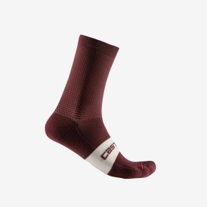 Socks Castelli Espresso 15 - Deep burgundy