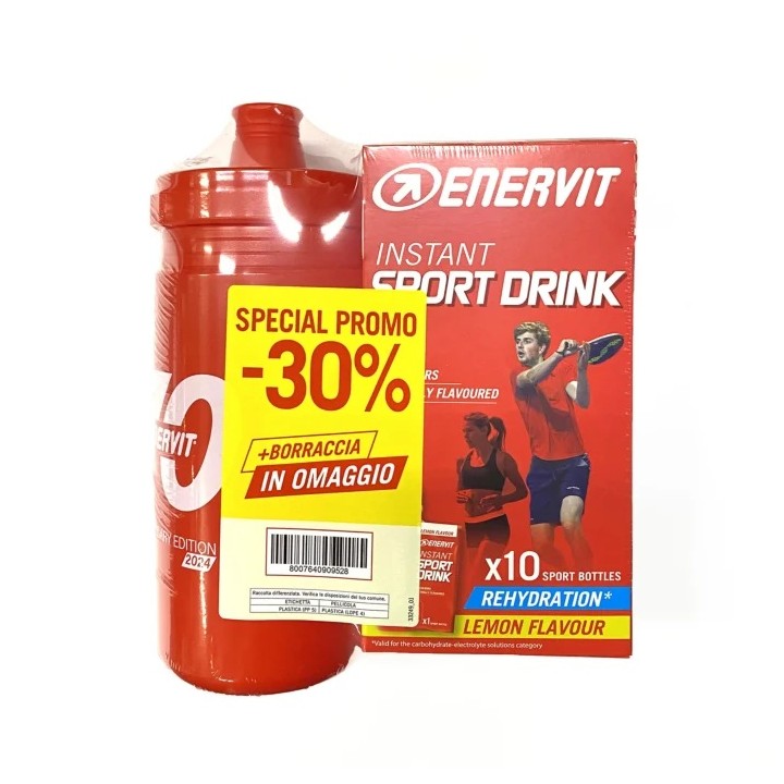 Enervit Instant Sports Drink Lemon 10x16gr. + bottle 500ml Enervit