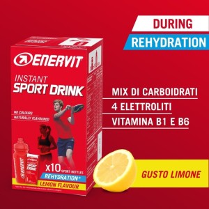 Enervit Instant Sports Drink Lemon 10x16gr. + bottle 500ml Enervit