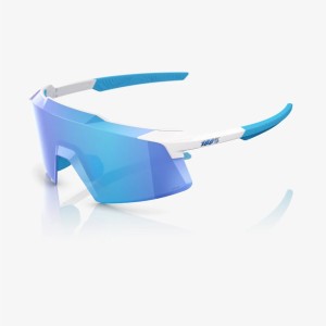 Occhiali 100% AEROCRAFT - Matte White - HiPER Blue Mirror Lens