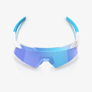 Occhiali 100% AEROCRAFT - Matte White - HiPER Blue Mirror Lens 100%