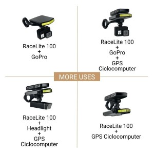 Luce anteriore Squad RaceLite 100 con supporto per ciclocomputer SKUAD