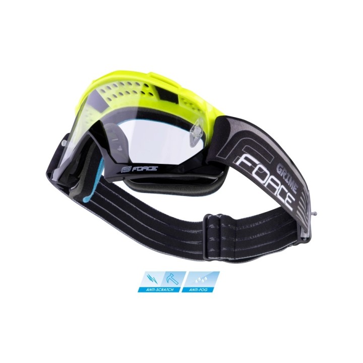 Mascherina Force Grime Black/Yellow Fluo Clear Lens Force
