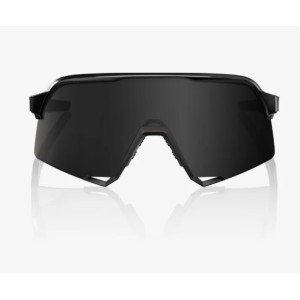 Glasses 100% S3 Gloss Black Matte Black - Black Mirror Lens 100%