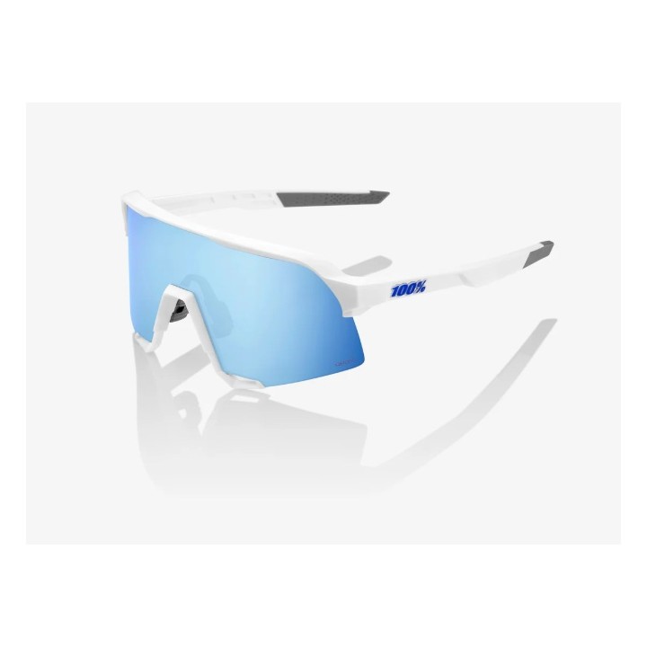 Glasses 100% S3 Matte White - Hiper Blue Multilayer Mirror Lens 100%