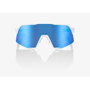 Glasses 100% S3 Matte White - Hiper Blue Multilayer Mirror Lens 100%