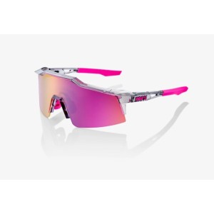 Occhiali 100% Speedcraft SL Polished Translucent Grey - Purple Multilayer Mirror Lens 100%