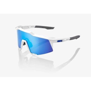 Glasses 100% Speedcraft Matte White - Hiper Blue Multilayer Mirror Lens 100%