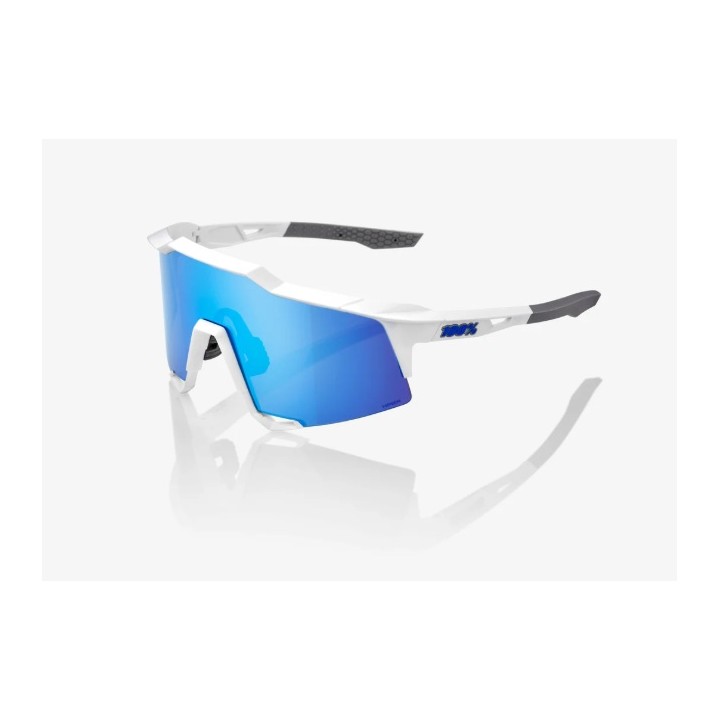 Glasses 100% Speedcraft Matte White - Hiper Blue Multilayer Mirror Lens 100%