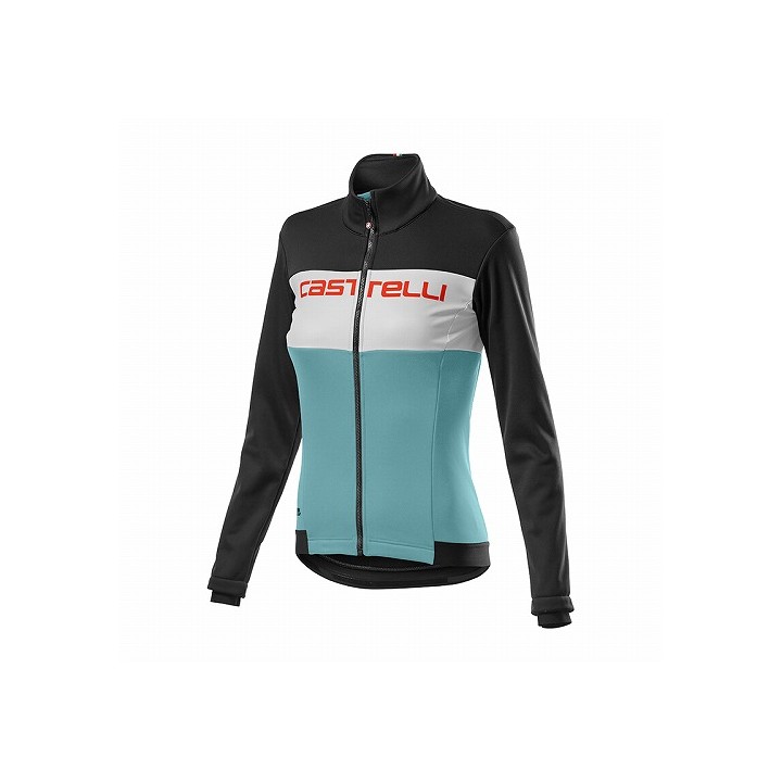 Castelli Como Women's Jacket - Black / White / Azure TG. Meters Castelli