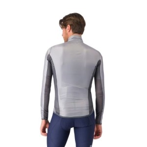 Castelli Aria Shell 2 Cycling Jacket Lightweight Windproof - Silver Gray
