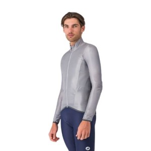 Castelli Aria Shell 2 Cycling Jacket Lightweight Windproof - Silver Gray