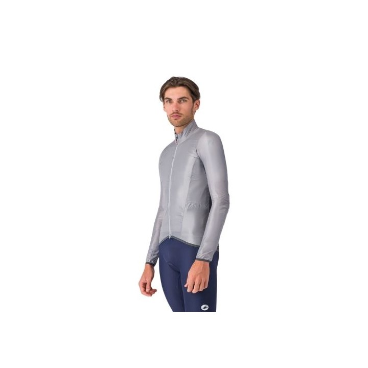 Castelli Aria Shell 2 Cycling Jacket Lightweight Windproof - Silver Gray