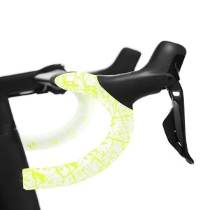 Nastro Manubrio Supacaz Super Sticky Kush Splat Limited White / Neon Yellow Black Star Plugz Supacaz