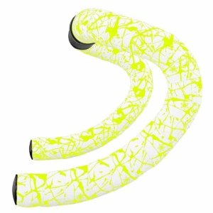 Nastro Manubrio Supacaz Super Sticky Kush Splat Limited White / Neon Yellow Black Star Plugz Supacaz