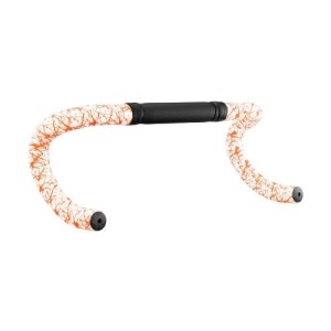 Supacaz Super Sticky Kush Splat Limited White / Neon Orange Bar Tape with Star Plugz