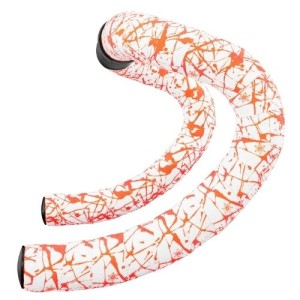 Nastro Manubrio Supacaz Super Sticky Kush Splat Limited White / Neon Orange Black Star Plugz Supacaz