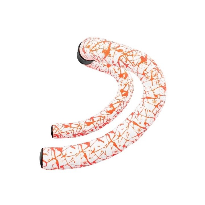 Nastro Manubrio Supacaz Super Sticky Kush Splat Limited White / Neon Orange Black Star Plugz Supacaz