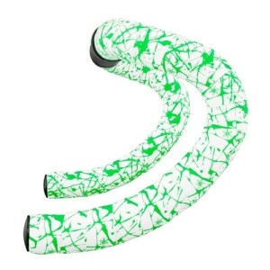 Nastro Manubrio Supacaz Super Sticky Kush Splat Limited White / Neon Green Star Plugz Supacaz